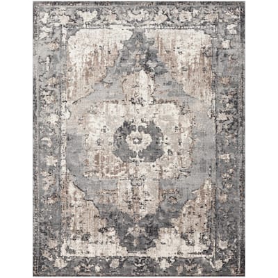 Hauteloom Newalla Living Room, Bedroom Area Rug - Camel, Charcoal, Dark Brown - 12' x 15'