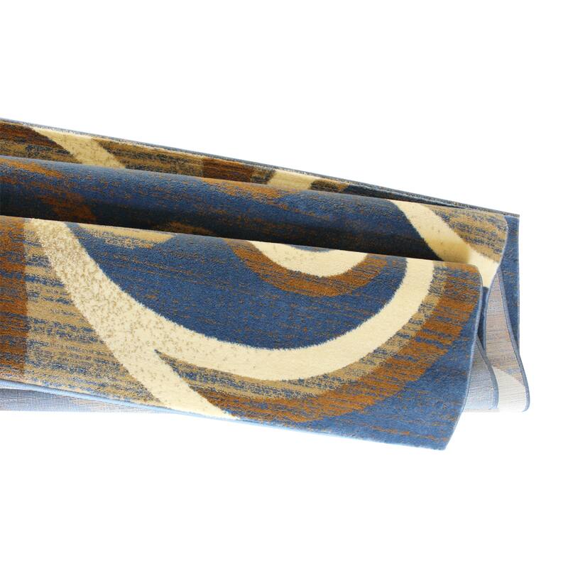 Modern Distressed Swirl Abstract Style Indoor Area Rug