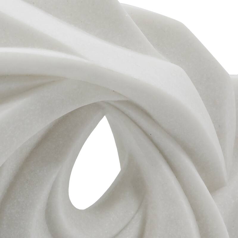 Sagebrook Home 15" Laila Statuary in White, Exquisite Resin and Acrylic Modern Sculpture for Home Decor - 14" x 6" x 15"