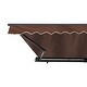 preview thumbnail 5 of 8, ALEKO Motorized LED 20 x 10 ft Half Cassette Retractable Awning Brown