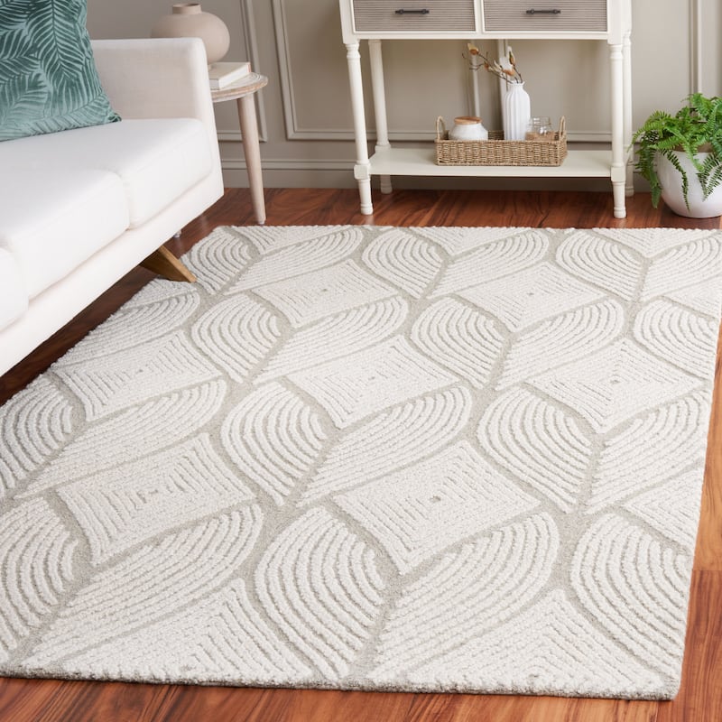 SAFAVIEH Handmade Metro Stjepana Geometric Wool Rug - 3' x 5' - Beige/Grey