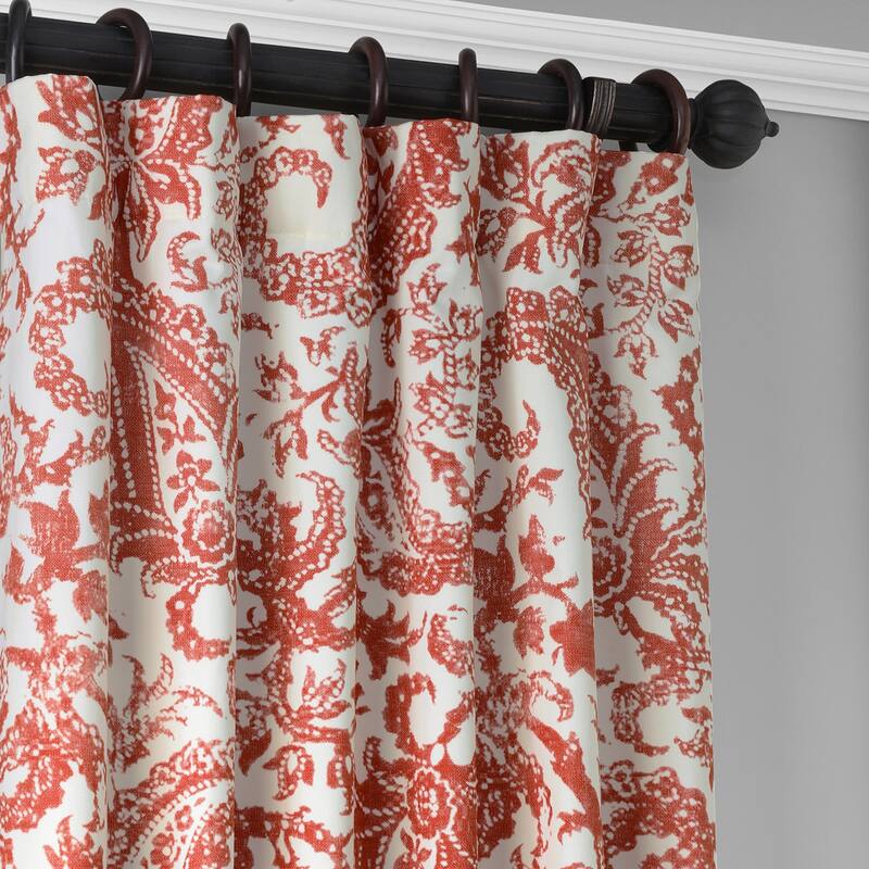 Exclusive Fabrics Edina Washed Classic Paisley Printed Cotton Curtain Panel