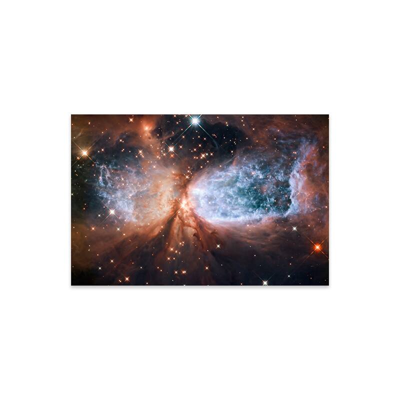 Celestial Snow Angel S106 Nebula (Hubble Space Telescope) Print On Acrylic Glass by NASA - 16x24x0.25