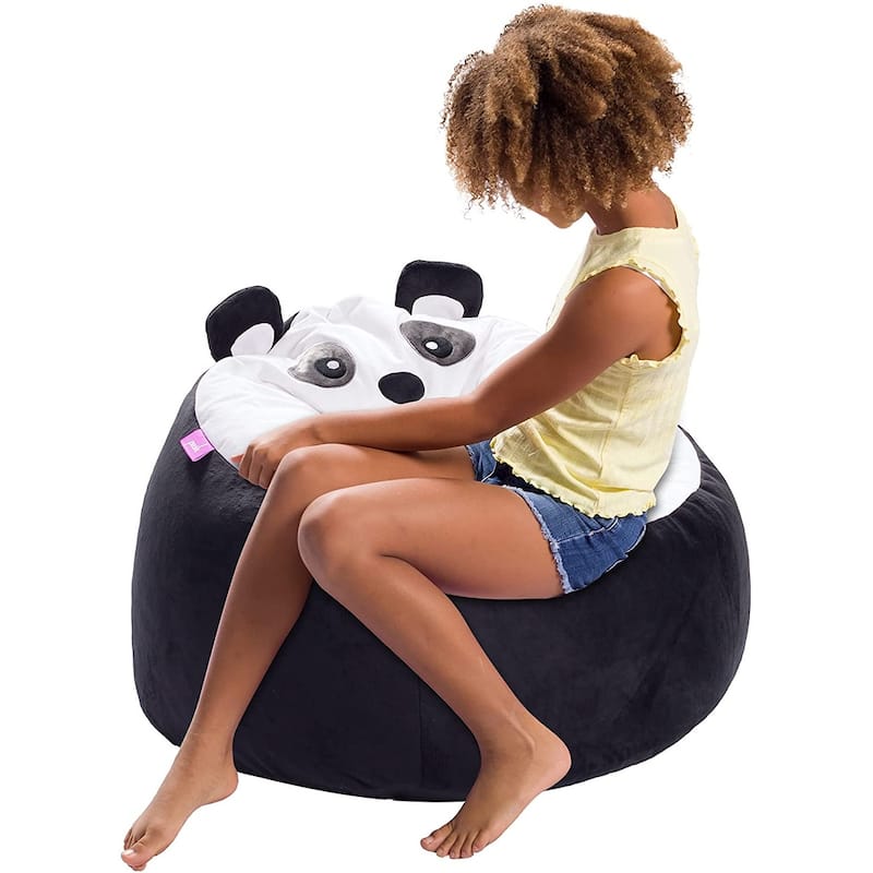 Bean Bag, Soft and Cozy Animal Bean Bag Chair - Child Proof Closure - Animal Panda Black and White
