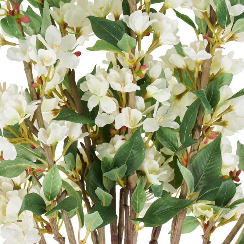 White Faux Foliage Tall Begonia Artificial Flower Stem (Set of 8)