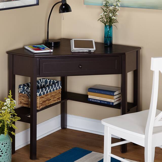 Porch & Den Lincoln Solid Wood/MDF Corner Computer Desk Overstock.ca