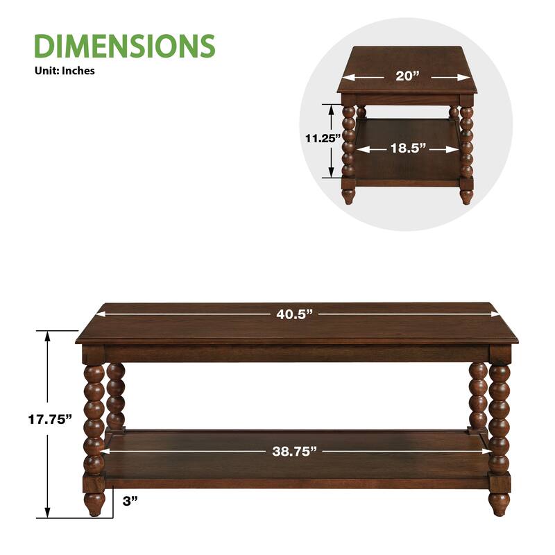 Elise Coffee Table in Black Finish