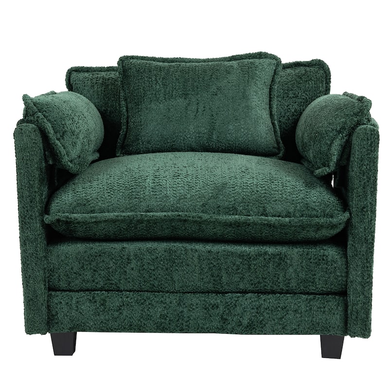 55x39" Oversized Boucle Single Sofa Bed with Ottoman Lounge Indoor Sofa