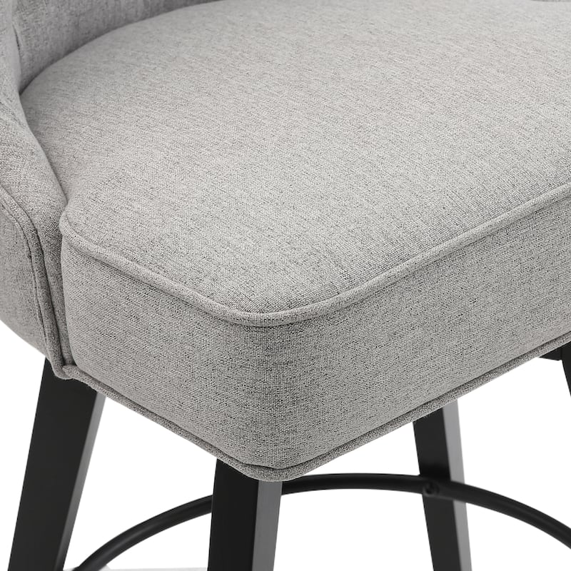 Modern 26.in Swivel Bar stool Upholstered Wooden Counter Height Footrest Armless Stool with Back