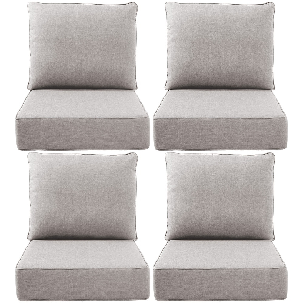 Gymojoy 24"x22"x6" Patio Thick Cushions & Pillows Set - Deep Seat Indoor/Outdoor Water & Fade Resistant