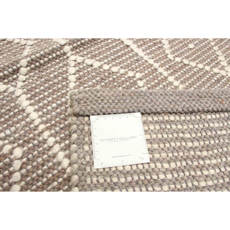 ECARPETGALLERY Braid weave Sienna Brown Wool Rug - 5'0 x 7'10