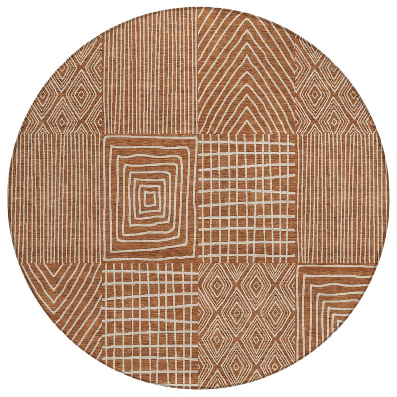 HomeRoots Geometric Transitional Rectangle Outdoor Rug