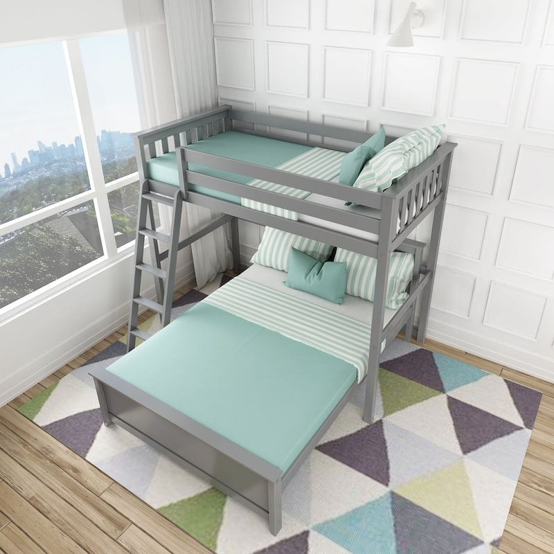 Max and Lily L Shaped Twin over Full Bunk Bed