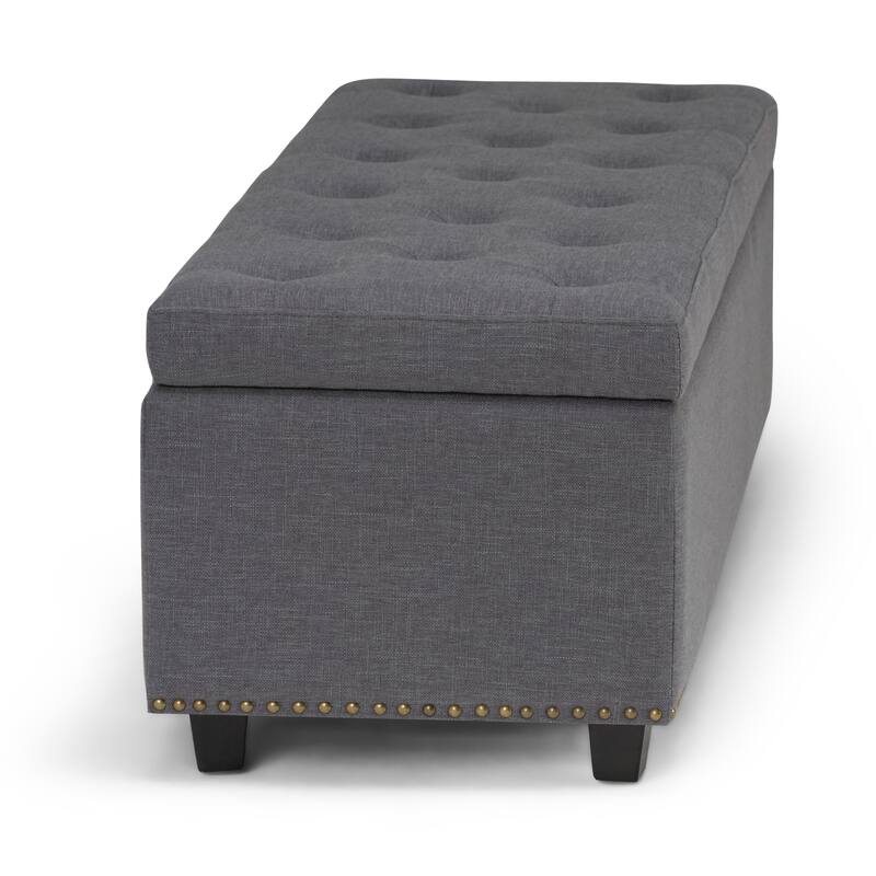 Modern Storage Ottoman for Living Room - Dark Gray