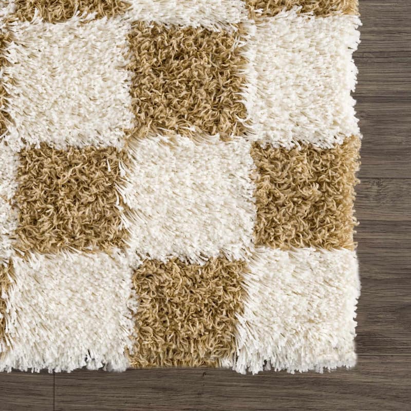 Hauteloom Atira Living Room, Bedroom Area Rug - Contemporary - Plush Pile - Light Gray,Cream - 7'10" x 10'3"