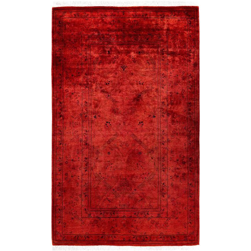 Overdyed One-of-a-Kind Hand-Knotted Area Rug - Orange - 3' 3" x 5' 4"
