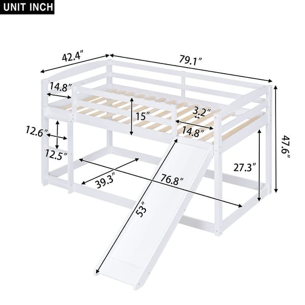 Twin over Twin Bunk Bed with Convertible Slide and Ladder - Bed Bath ...
