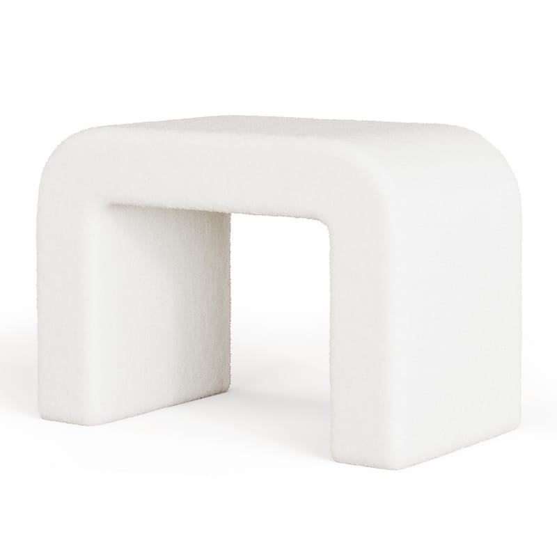 Modern Vanity Stool Upholstered Ottoman Arched Footstool for Home