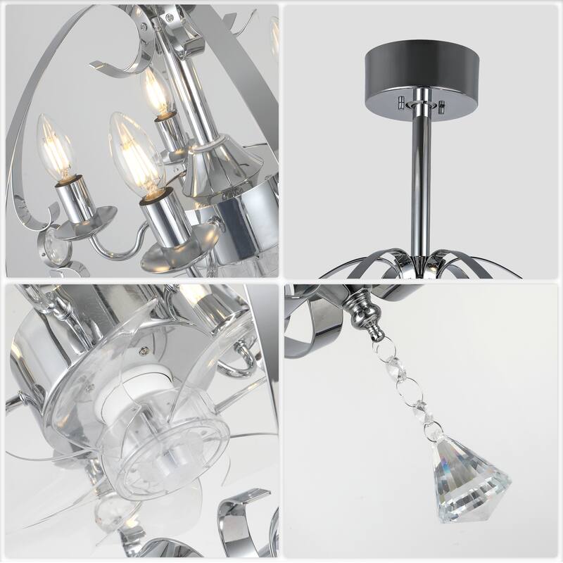 Bella Depot Modern Ceiling Fan 6-speed Reversible Motor with Remote and Light Kit - 20"
