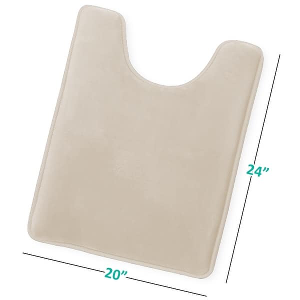 dimension image slide 2 of 58, Clara Clark Ultra Soft Plush Bathroom Rug - Non-Slip, Velvet, Memory Foam Bath Mat - Set of 2