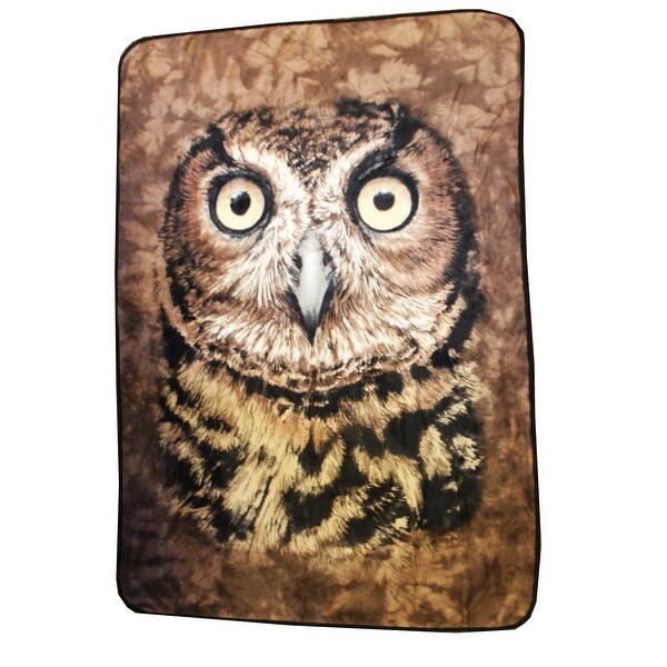 Owl Face 45”x 60” Fleece Throw Blanket - Multi