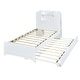 preview thumbnail 44 of 57, Bookcase Bed Twin Size Platform Bed Frame Solid Wood Storage Bed with LED Light Strip and Headboard(Trundle or Drawers Choose)