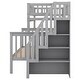 preview thumbnail 9 of 9, Multifunctional Design Wood Bunk Bed with Two Sizes Bed and Shelves for Storage, Grey