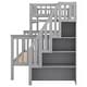 preview thumbnail 9 of 20, Twin over Full Bunk Bed with Storage Stairway and Guardrails, Gray