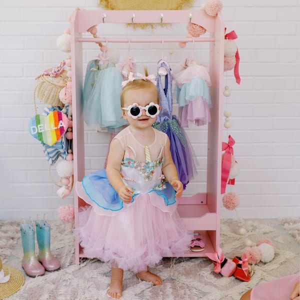 open lace back dress Sweet Wink Girls Pink Princess Tiered Long Sleeve Tutu Dress