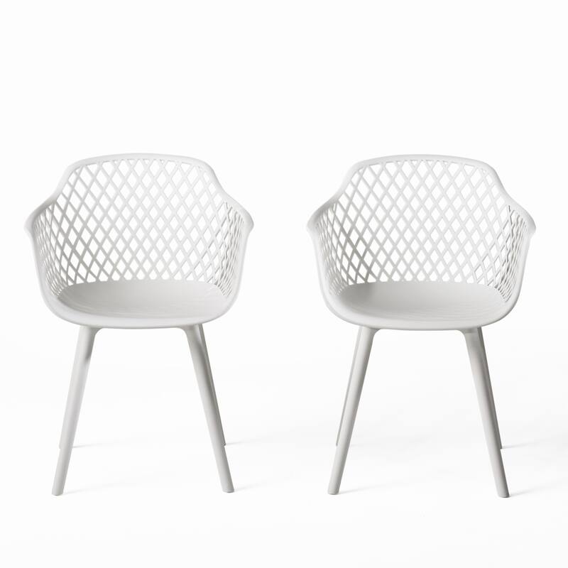 Poppy Outdoor Modern Dining Chair (Set of 2) by Christopher Knight Home - White