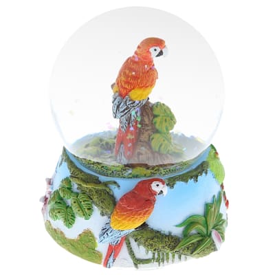 CoTa Global Parrot Snow Globe - Figurine with Sparkling Glitter - 2.9Lx2.8W3.5H inches