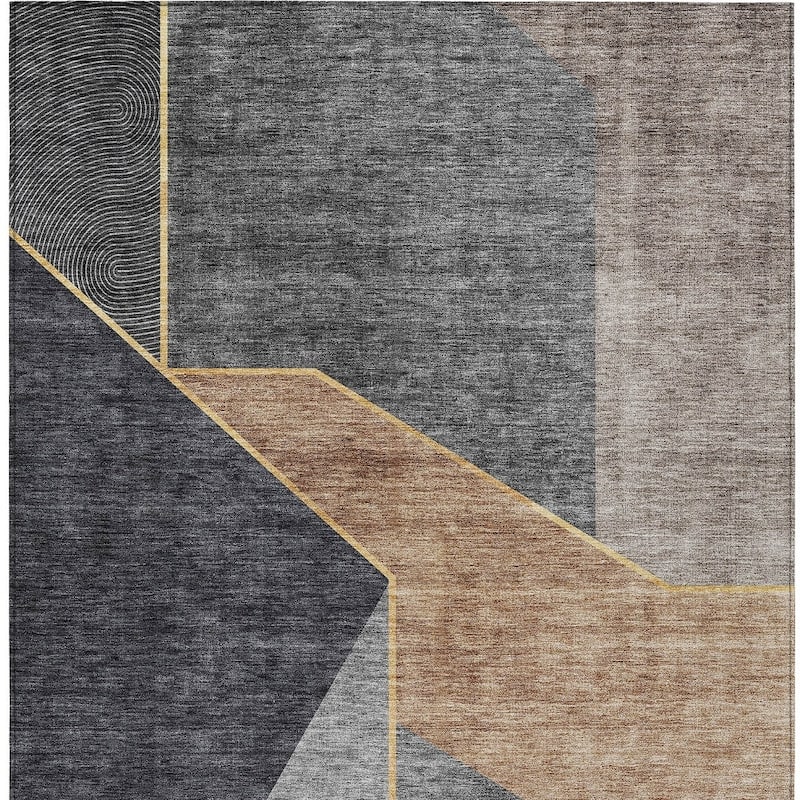 HomeRoots Geometric Transitional Rectangle Outdoor Rug