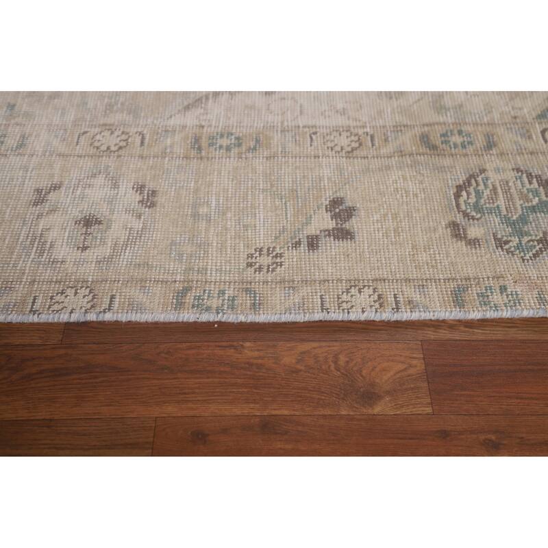 Vintage Distressed Tabriz Persian Rug Handmade Oriental Wool Carpet - 6'4" x 9'3"
