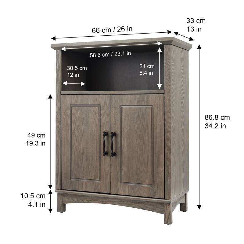 Teamson Home Russell Freestanding Two-Door Floor Accent Cabinet