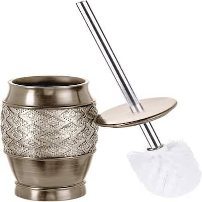 Creative Scents Toilet Brush Set Toilet Bowl Cleaner Brush and Holder - Silver