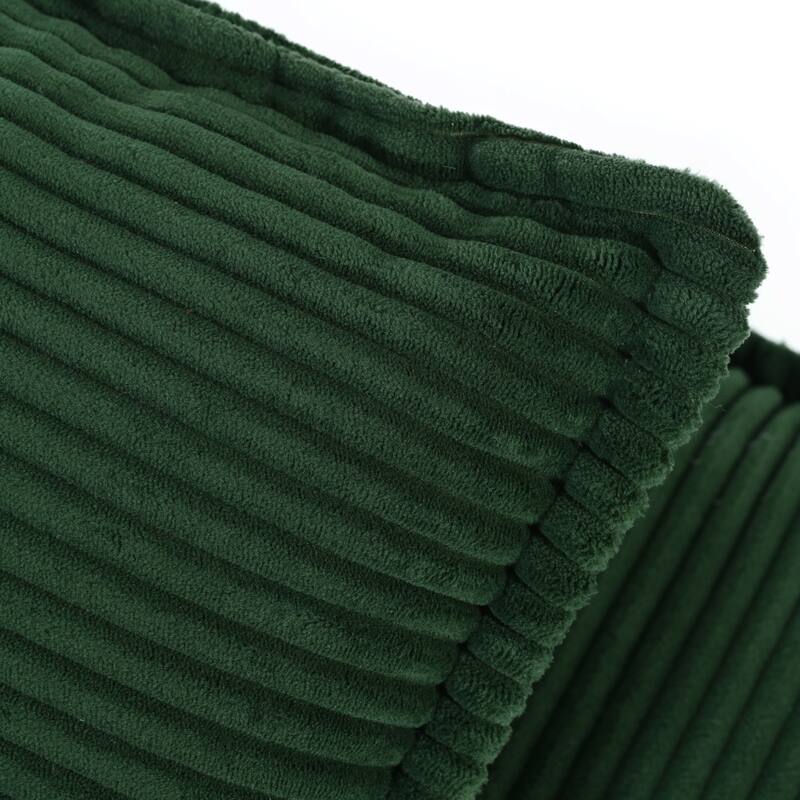 Modern Curved Corduroy Sofa with Decorative Throw Pillows, Plush, Sturdy, and Comfortable Couch for Living Room, Bedroom