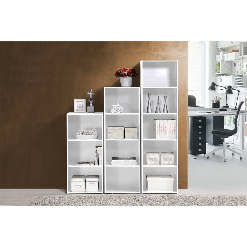 59" White Multi-Purpose Bookcase with Shelves