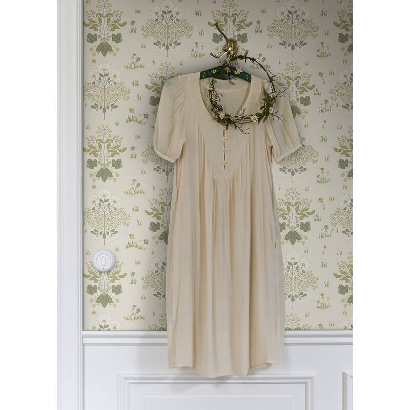 A-Street Prints Elda Olive Delicate Daisies Wallpaper