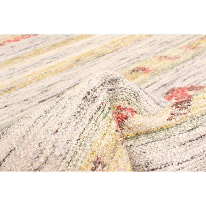 ECARPETGALLERY Flat-Weave Ankara FW Light Grey Wool Kilim - 5'8 x 7'10