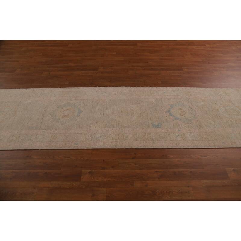 Oushak Oriental Runner Rug Hand-knotted Vegetable Dye Wool Carpet - 2'6"x 9'8"