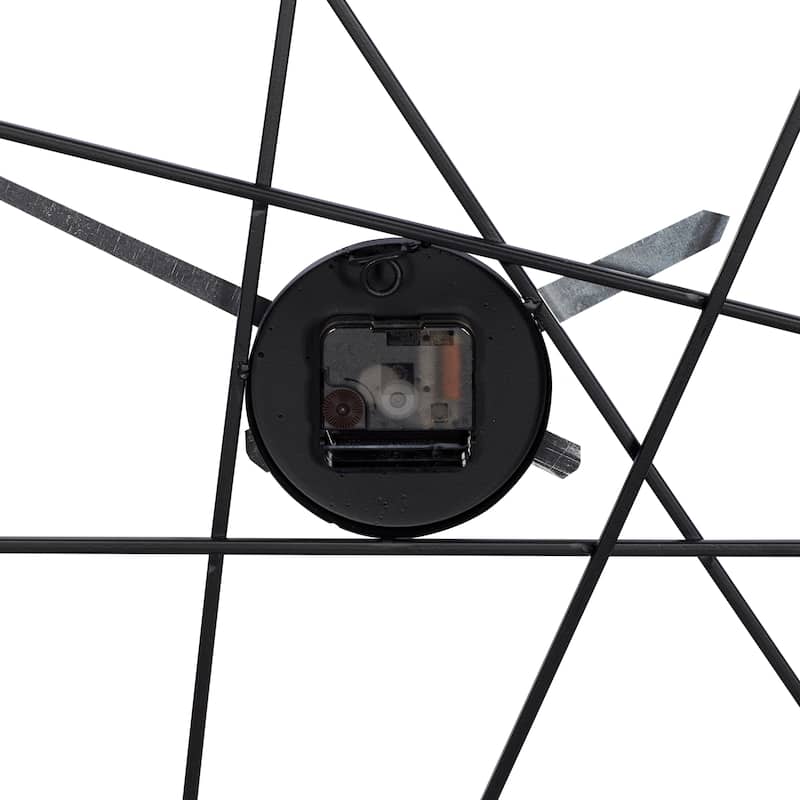 Black Iron Simple Modern Contemporary Abstract Round Wall Clock 24" - 24 x 2 x 24