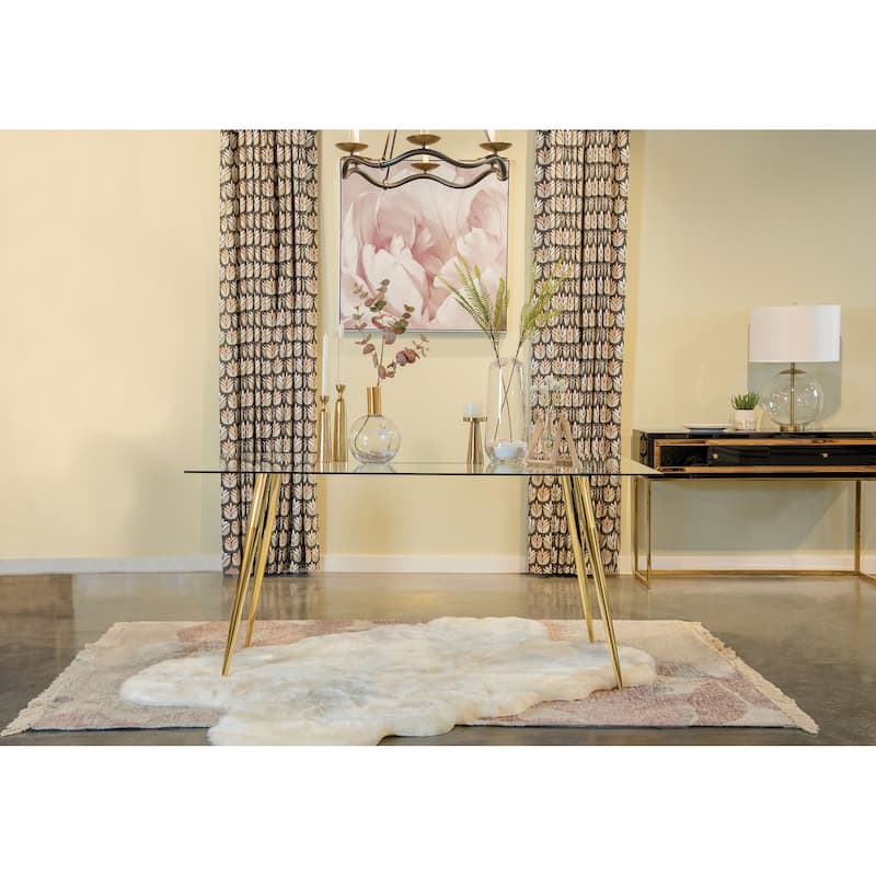 Gilman Rectangular 64-inch Glass Top Dining Table