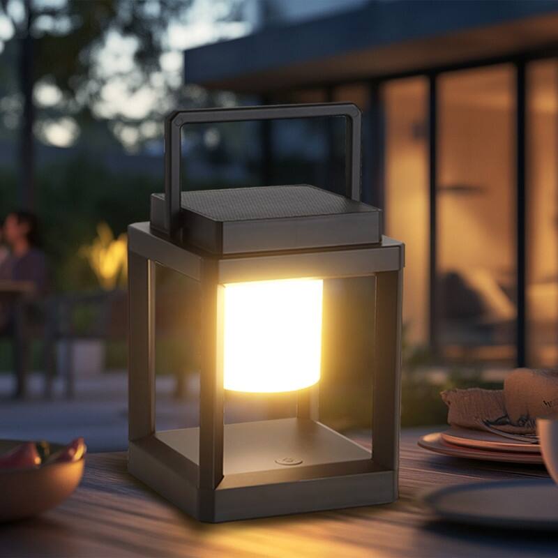 7.4" Outdoor Solar Lantern With LED Light Battery Powered, Durable & Stylish