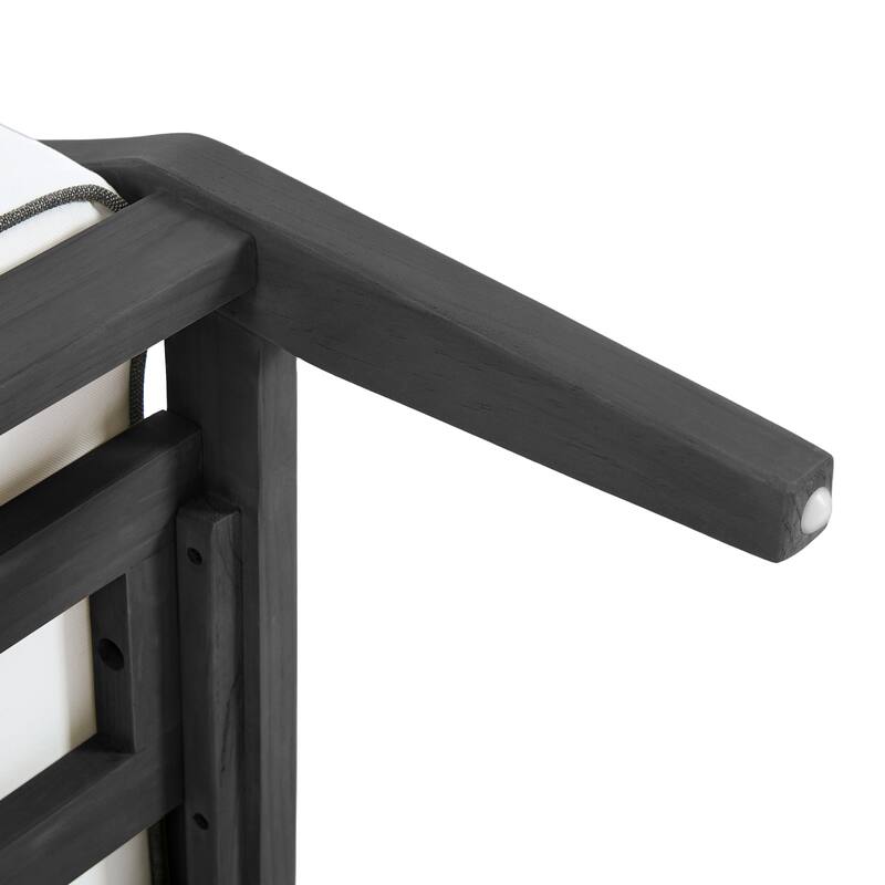 Black Wood Patio Accent Chairs with Water-Resistant Cushions