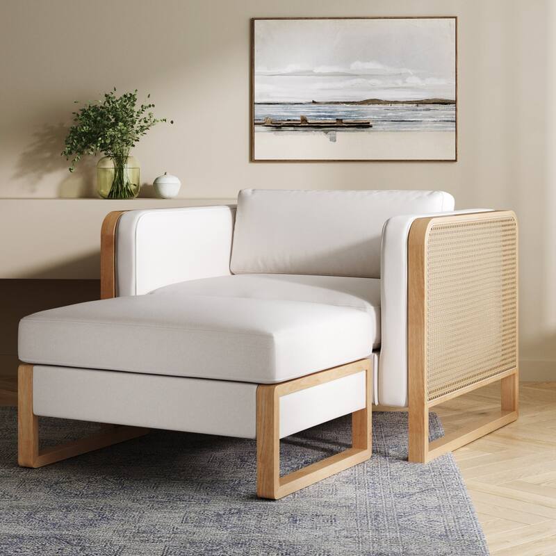 Madison Modern Upholstered Modular Sofa or Couch for Living Room with Solid Wood Legs