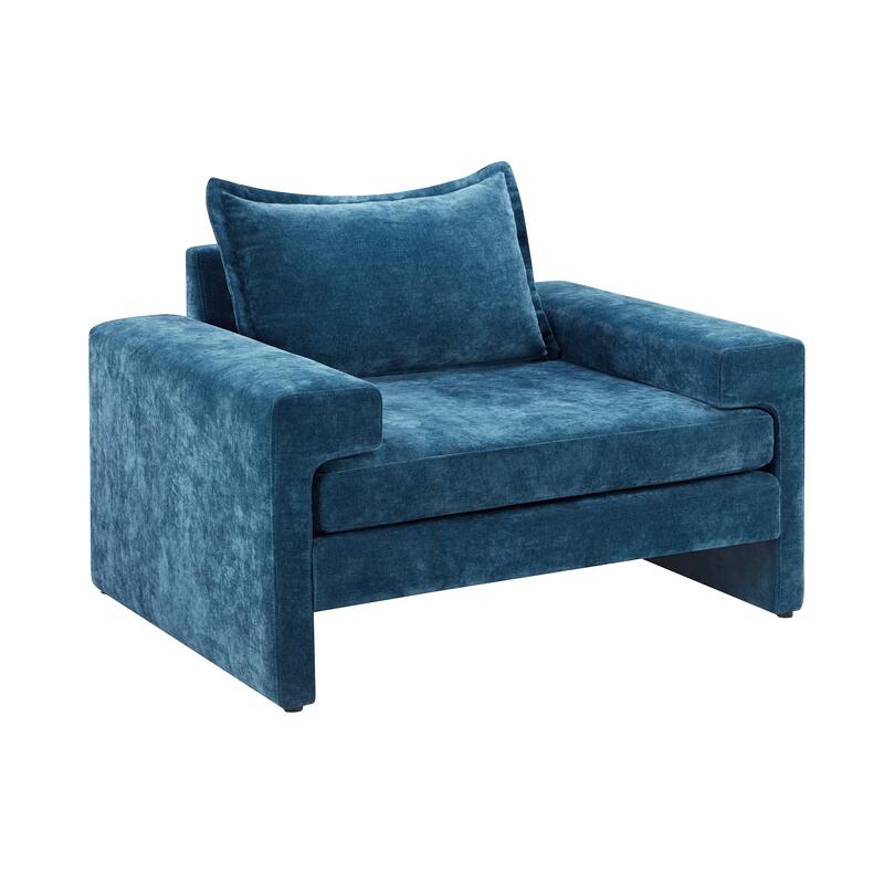 Roomfitters Chenille Upholstered Accent Armchair with Wide Armrests, Ergonomic Lounge Chair