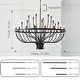preview thumbnail 2 of 29, Modern Farmhouse Candle Chandelier Black Large Wagon Wheel Chandeliers