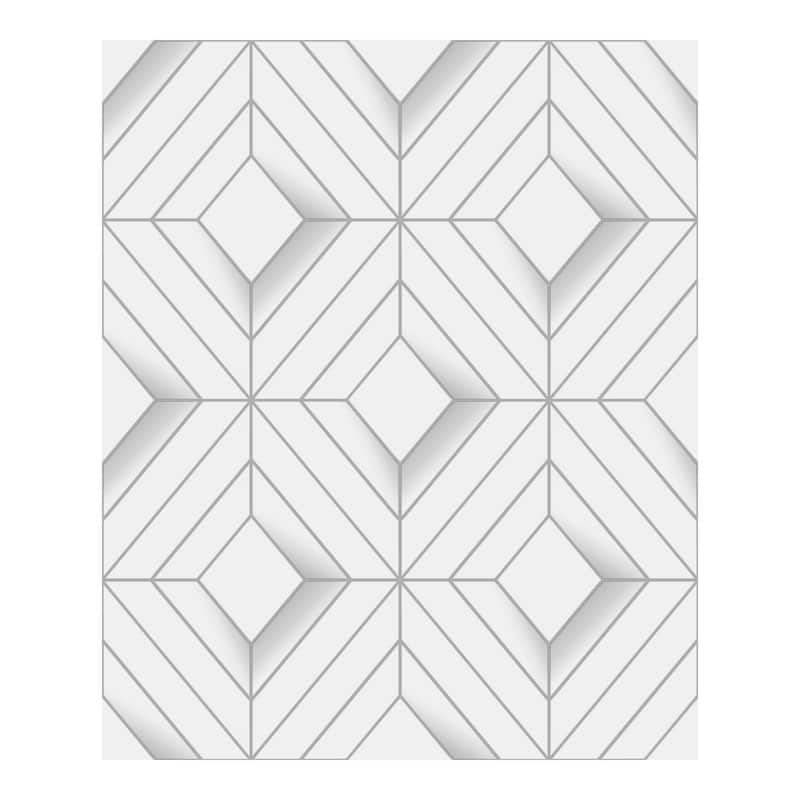 Advantage Filmore White Diamond Panes Wallpaper - 20.9 x 396 x 0.025