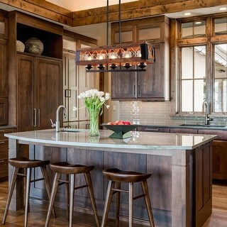 Shop Lnc 5 Light Wood Kitchen Island Lighting Rustic Chandelier Lighting W31 9 X E10 6 X H10 2 On Sale Overstock 24207078