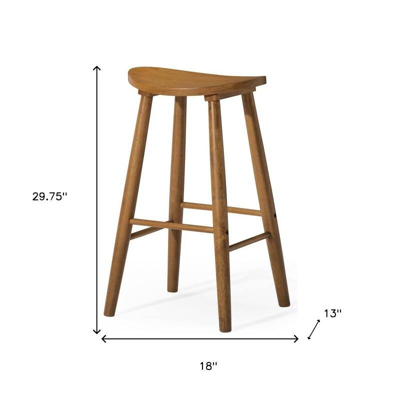HomeRoots 30" Natural Solid Wood Backless Bar Height Bar Chair